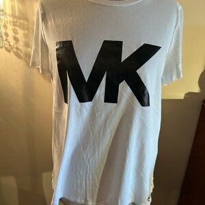 Michael Kors White T-Shirt with Black MK Logo